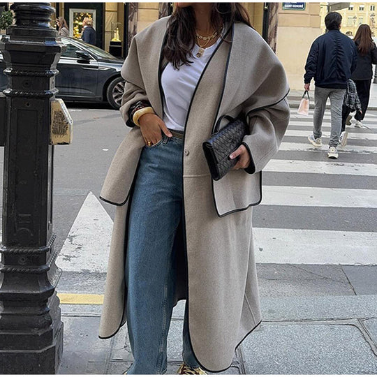 Damen Oversized Wollmantel R&B