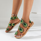 Damen Sommerliche Sandalen mit dekorativen Ösen und komfortablem Fußbett R&B