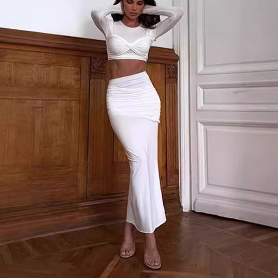 Damen Elegantes Kleid mit figurbetontem Oberteil und schwingendem Rock R&B