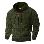 Herren sportlicher Kapuzenpullover mit atmungsaktiver Struktur und farblich abgesetzten Reißverschluss-Details R&B