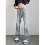 Herren weite Denim-Jeans mit modischem Used-Look