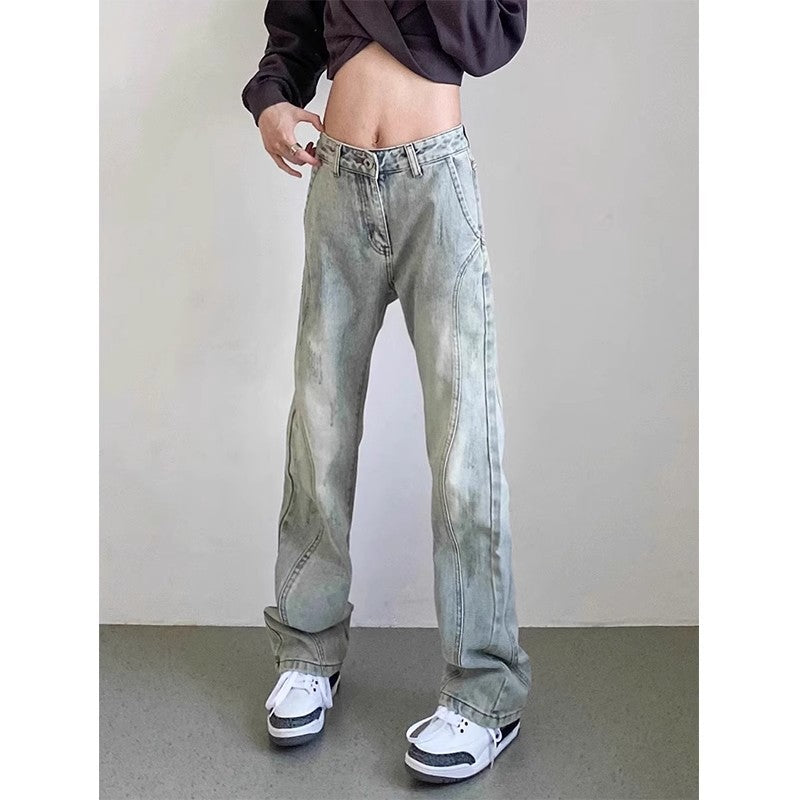 Herren weite Denim-Jeans mit modischem Used-Look