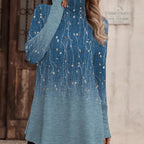 Damen Tunika mit floralem Design und hohem Kragen R&B