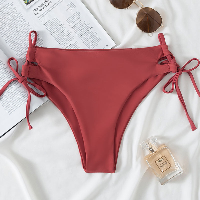 Damen Zweiteiler Bikini Set mit modischen Schnürdetails R&B