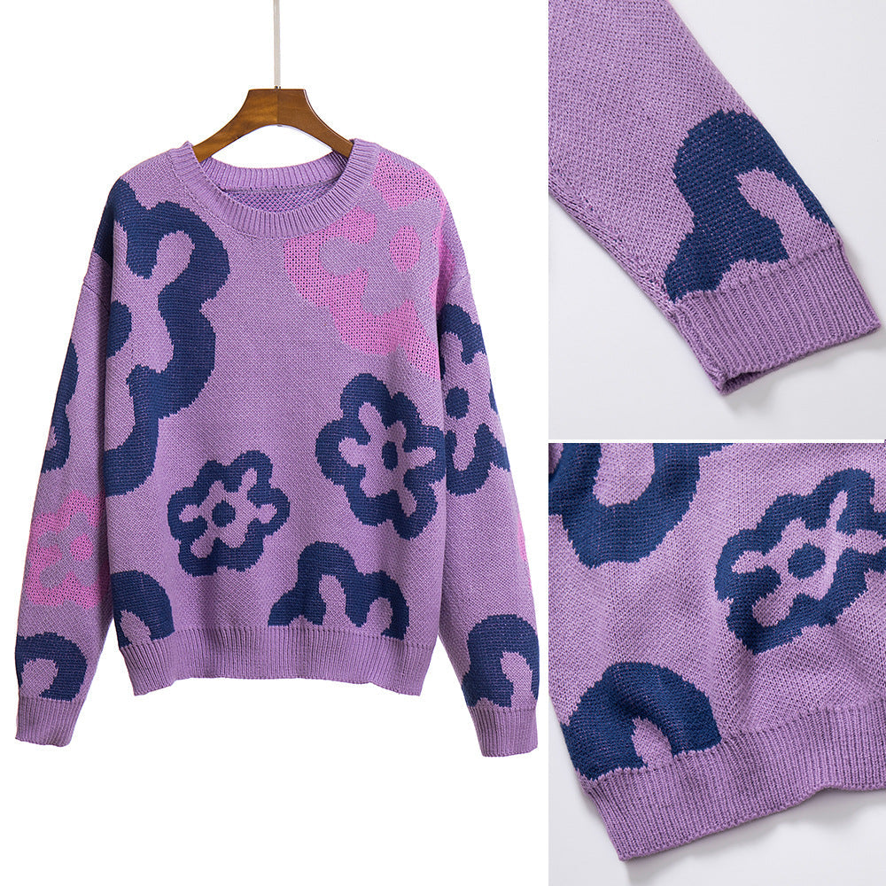 Damen Sweatshirt mit floralem Muster und komfortablem Schnitt R&B