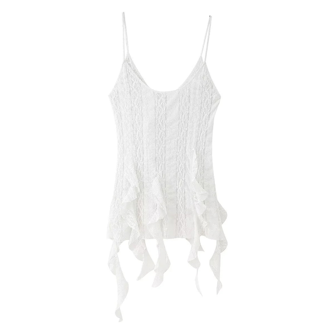Damen elegante Palazzo-Hose mit floralem Spitzenmuster R&B