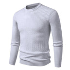 Herren modischer Strickpullover mit strukturiertem Zopfdesign R&B