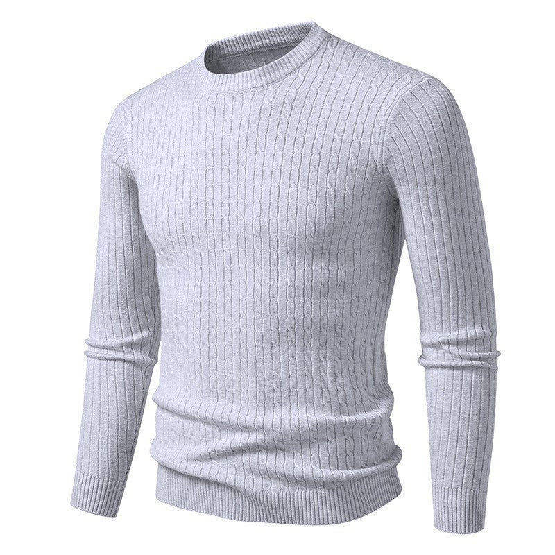 Herren modischer Strickpullover mit strukturiertem Zopfdesign R&B