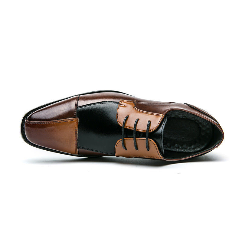 Herren Elegante Halbschuhe mit eleganter zweifarbiger Lederoptik
