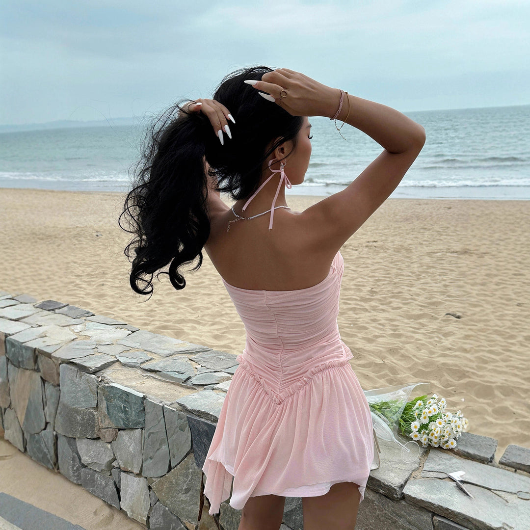 Damen romantisches Corsage-Kleid mit bezaubernden Rüschendetails R&B