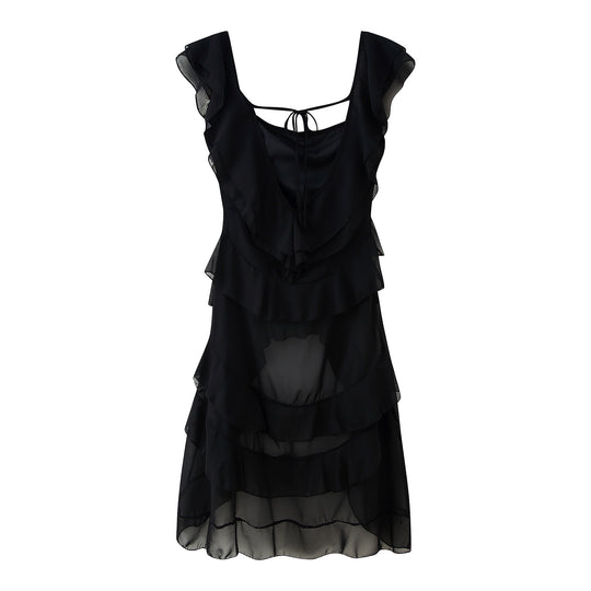 Damen Voluminöses Rüschensommerkleid R&B