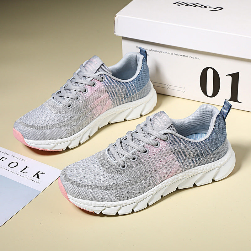Damen Sportliche Sneakers mit atmungsaktiver Mesh-Oberfläche und stoßdämpfender Sohle R&B