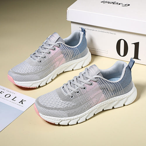 Damen Sportliche Sneakers mit atmungsaktiver Mesh-Oberfläche und stoßdämpfender Sohle R&B