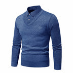 Herren Strickpullover mit V-Ausschnitt und modernem Rippenmuster
