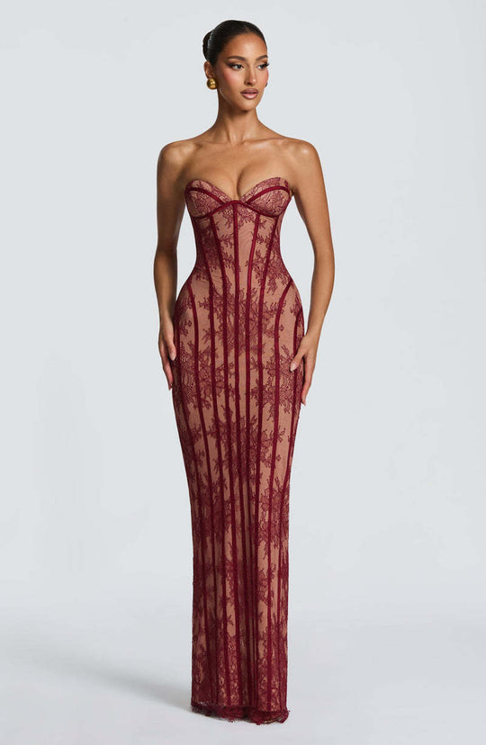 Damen Elegantes Spitzenkleid im figurbetonten Design R&B