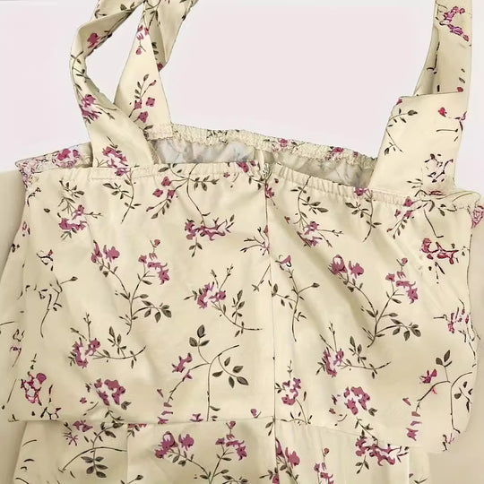 Damen verspieltes Mini-Kleid mit Rüschendetails und Schleifen R&B