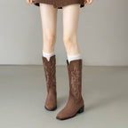 Damen Stiefel mit exquisiten Stickereien und komfortablem Absatz R&B