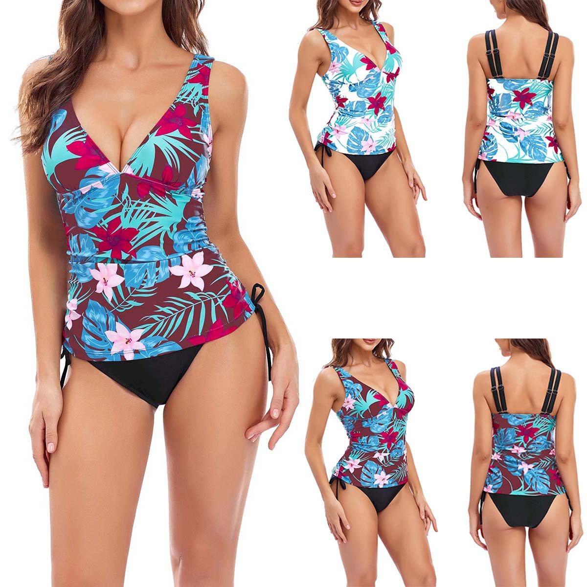 Damen Tankini-Set mit schmeichelndem Schnitt und floralem Design