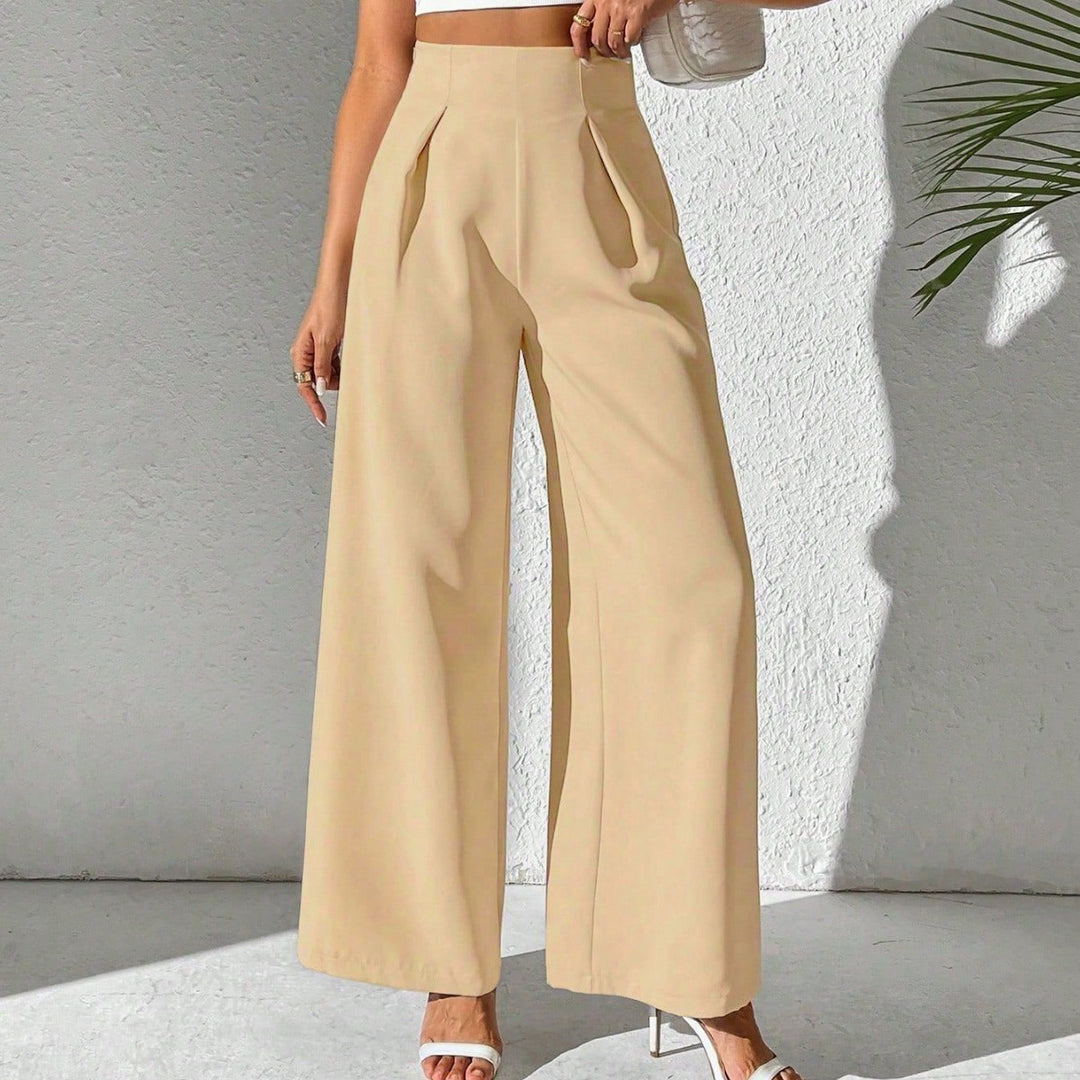 Damen Weite Palazzo-Hose mit elegantem Schnitt und hohen Taillenbund R&B