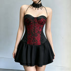 Damen Spitzen-Cocktailkleid mit raffiniertem Bustier-Oberteil und voluminösem Rock R&B