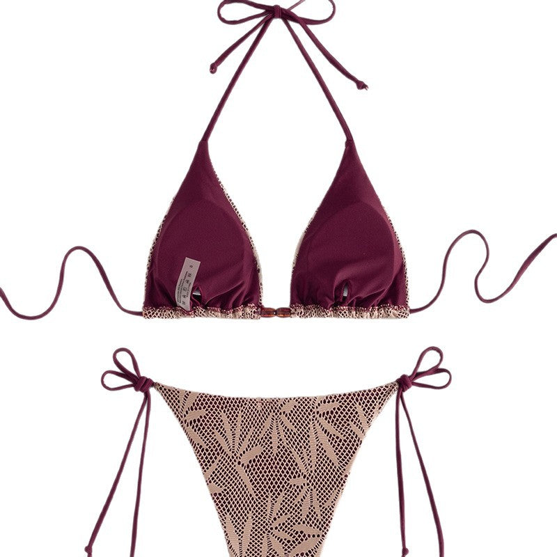 Damen Triangel-Bikini mit stilvollem Häkel-Design R&B
