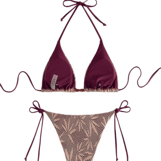Damen Triangel-Bikini mit stilvollem Häkel-Design R&B