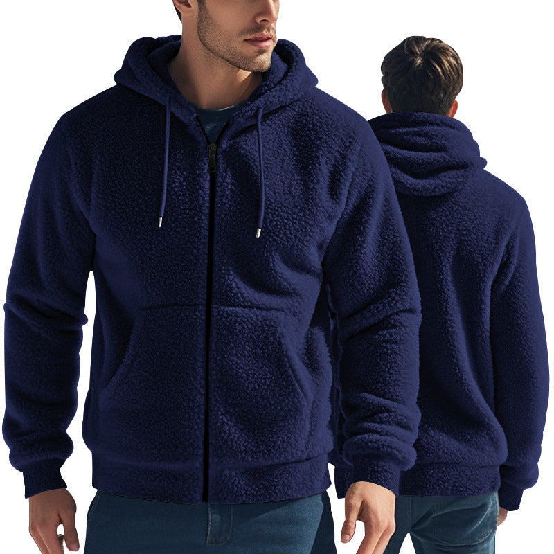 Herren kuschelige Fleecejacke mit Kapuze R&B