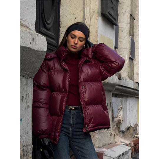 Damen Steppjacke mit glänzender Oberflächenstruktur R&B
