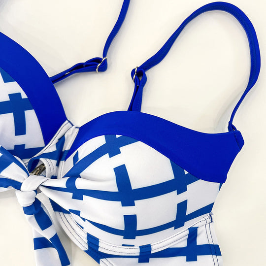 Damen Bikini-Set mit elegantem Knoten-Design und Hochbund R&B