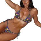 Damen Triangel-Bikini mit buntem Blumenprint R&B