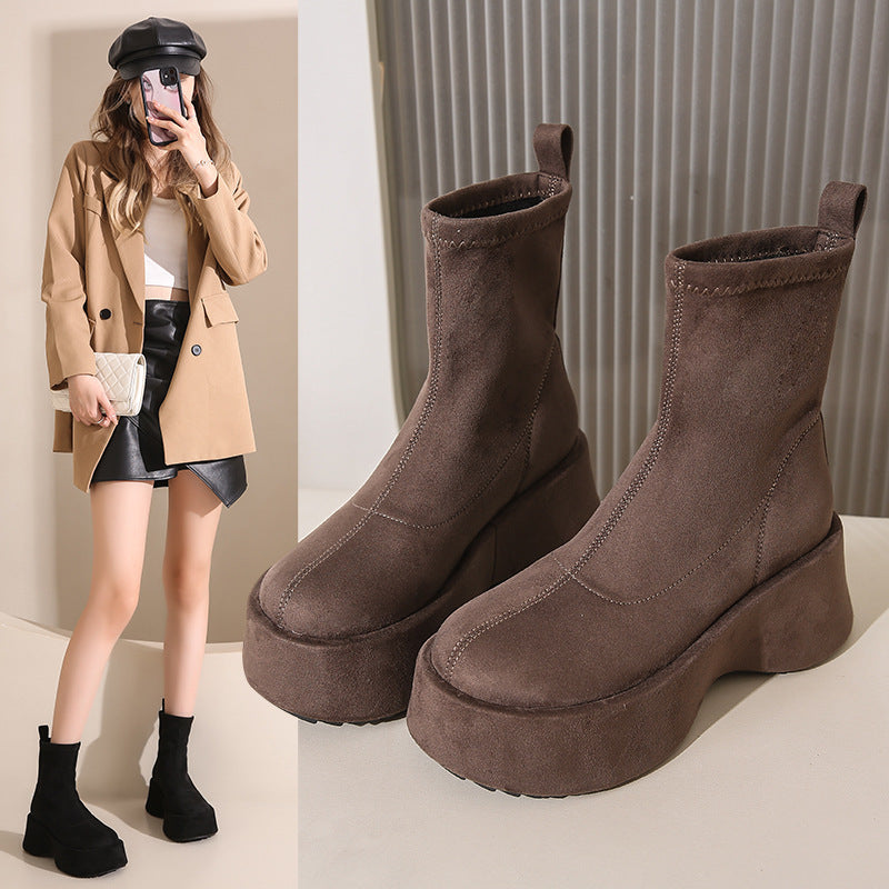 Damen Ankle Boots aus luxuriösem Wildleder mit bequemer leichtgewichtiger Sohle R&B