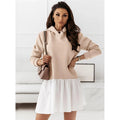 Damen Hoodie-Kleid mit modischem Rüschensaum R&B