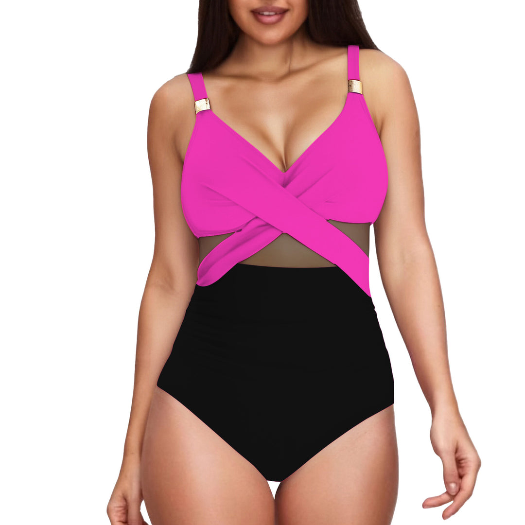 Damen Eleganter Einteiler mit transparenter Einsätzen R&B