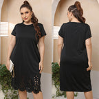 Damen elegantes Cut-Out Sommerkleid R&B