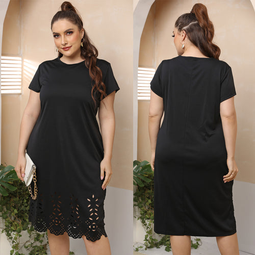 Damen elegantes Cut-Out Sommerkleid R&B