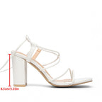 Damen Trendige Riemchen-Sandalen mit verstellbarem Fesselriemen und elegantem Blockabsatz R&B