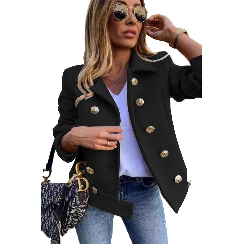 Damen Modischer JACKET mit goldfarbenen Knöpfen und lässigem Schnitt R&B