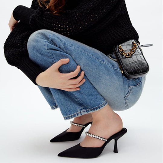 Damen Slingback-Pumps mit funkelndem Strass R&B