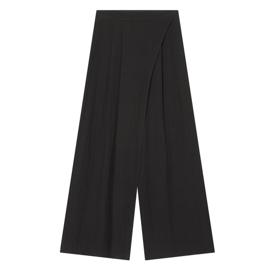 Damenweite Palazzo-Hose mit asymmetrischem Schnitt und elastischem Bund R&B
