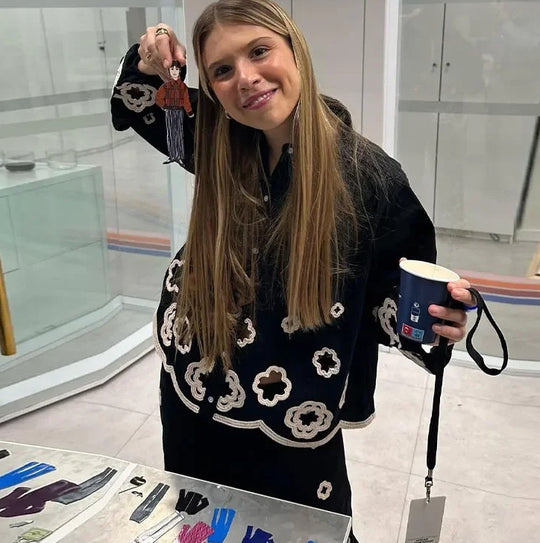 Damen lässiger Stoffanzug mit floralem Applikationsdesign R&B