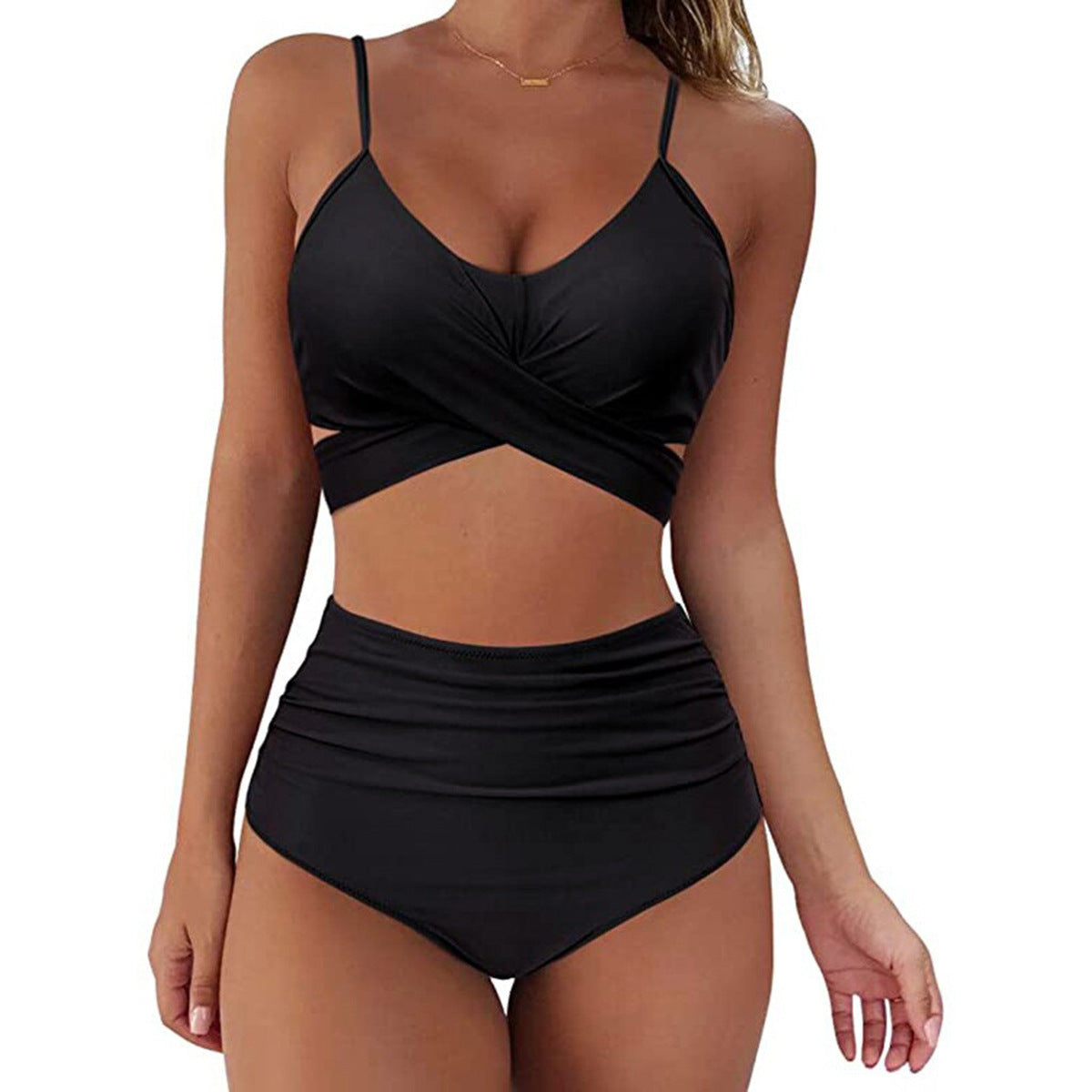 Damen Crop-Top Bikini-Set mit geflochtenem Design R&B