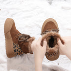 Damen Modische Winterboots mit kuscheligem Innenfutter und stylischem Animal-Print R&B