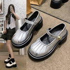 Damen elegante Mary Jane Absatzschuhe mit dekorativem Knopfdetail R&B