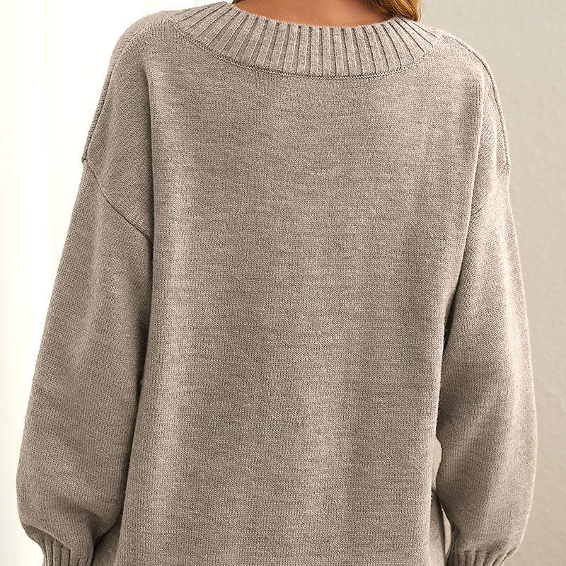 R&B | Zeitloser Einfarbiger Strickpullover Für Komfort