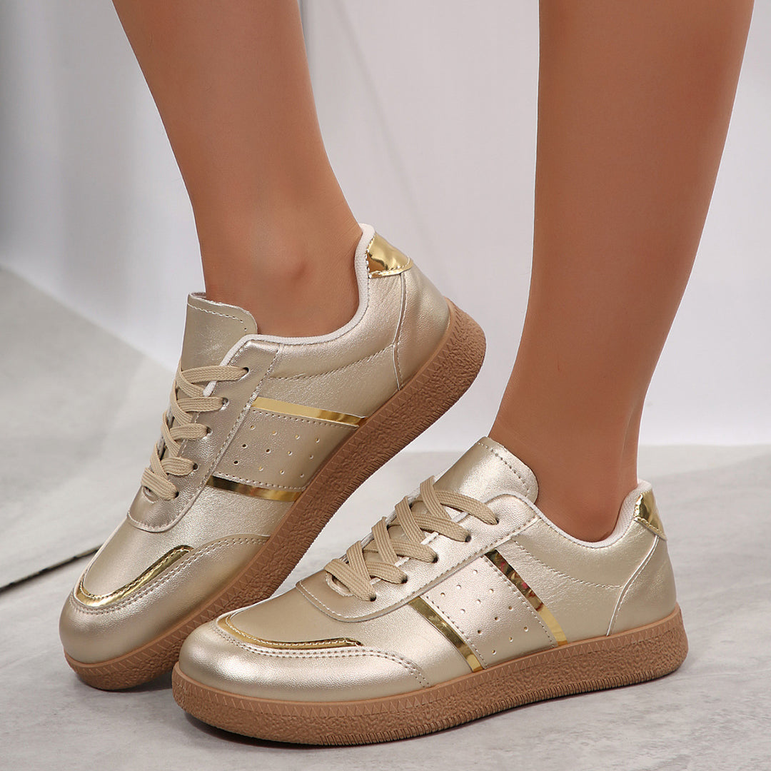 Damen Sportliche Sneakers mit schimmernden Akzenten und rutschfester Laufsohle R&B