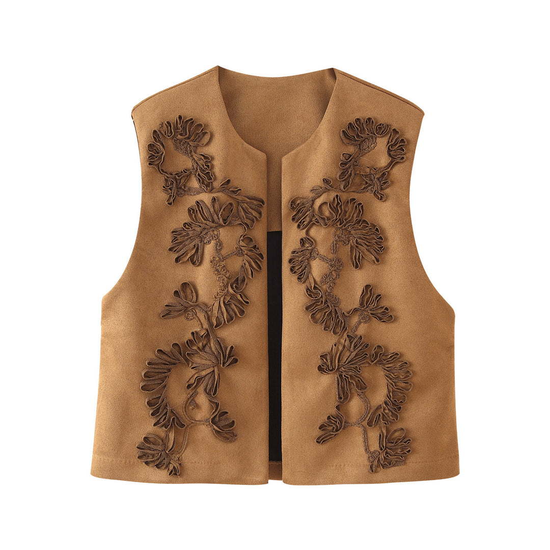 Damen Weste mit floralem Stickdesign R&B