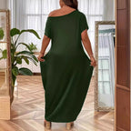 Damen Maxikleid mit XXL Schmetterlings-Motiv und schulterfreiem Design R&B