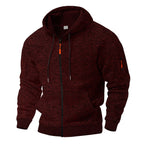 Herren sportlicher Kapuzenpullover mit atmungsaktiver Struktur und farblich abgesetzten Reißverschluss-Details R&B