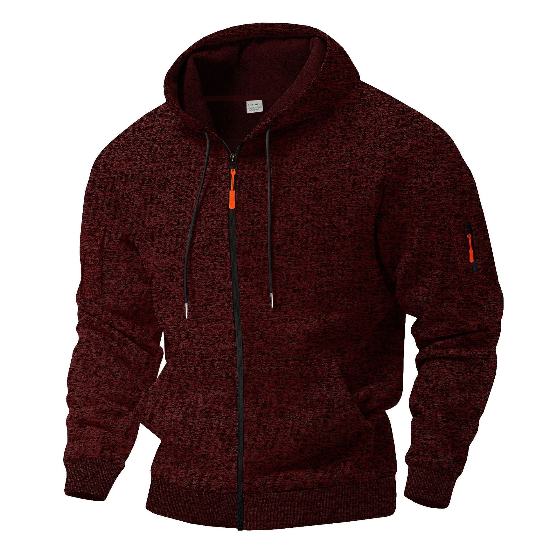 Herren sportlicher Kapuzenpullover mit atmungsaktiver Struktur und farblich abgesetzten Reißverschluss-Details R&B
