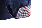 Herren Denim Langarmhemd mit kontrastierenden Knöpfen und Brusttasche R&B